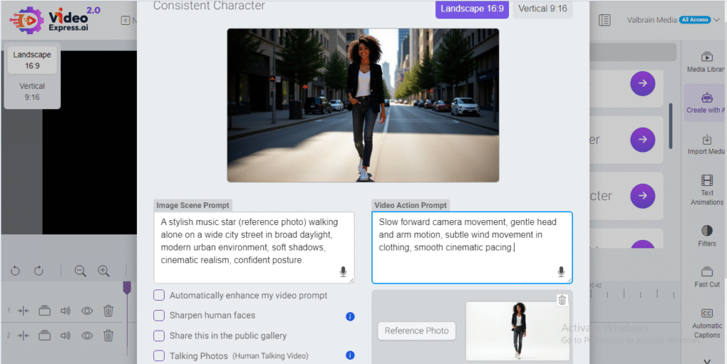 Consistent character in VideoExpress AI during calm introduction.